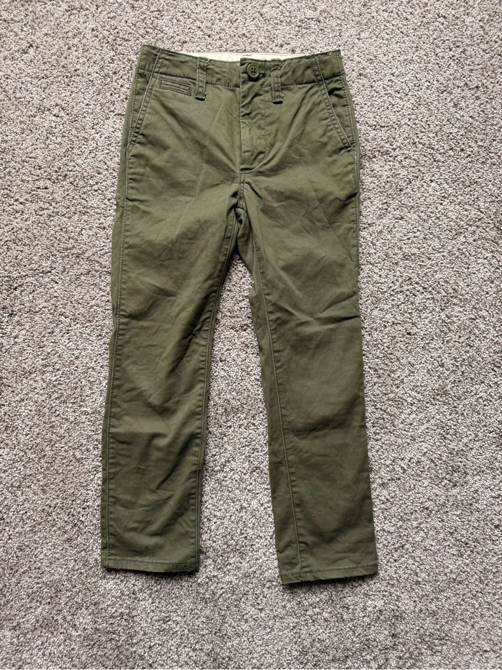 Boys GAP Olive Green Straight Leg Chinos 6 slim